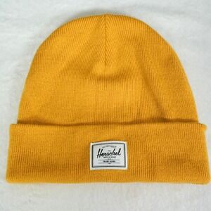 Herschel Supply Co Beanie Hat Mustard Yellow Ribbed Knit One Size Unisex